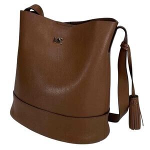 Women's Michael Kors Brown Pebbled Leather‎ Bucket Bag Purse